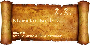 Klementis Kenéz névjegykártya